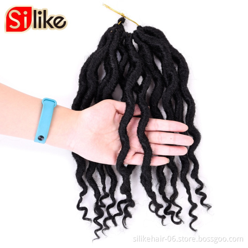 12 roots/pack Synthetic Hair Crochet Braids Goddess Fauxs Locs Crochet Braiding Hair Faux Locs crochet hair with Curly Ends
